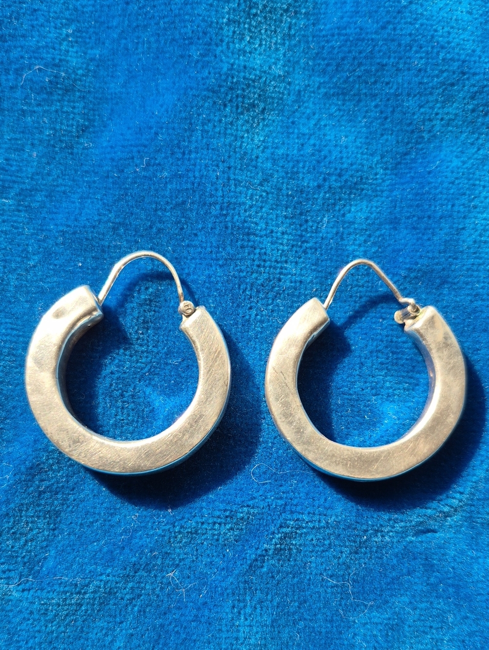Sterling Silver Thick Hoop Earrings